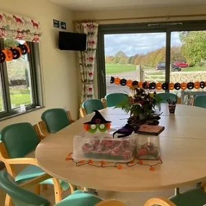 Mess room with Halloween decorations